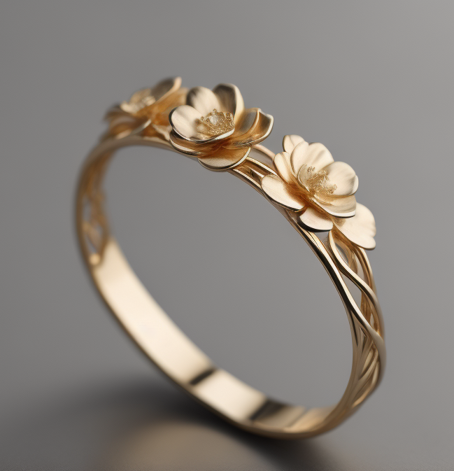 Flower Rings | Flower engagement ring | 18K Gold Rose