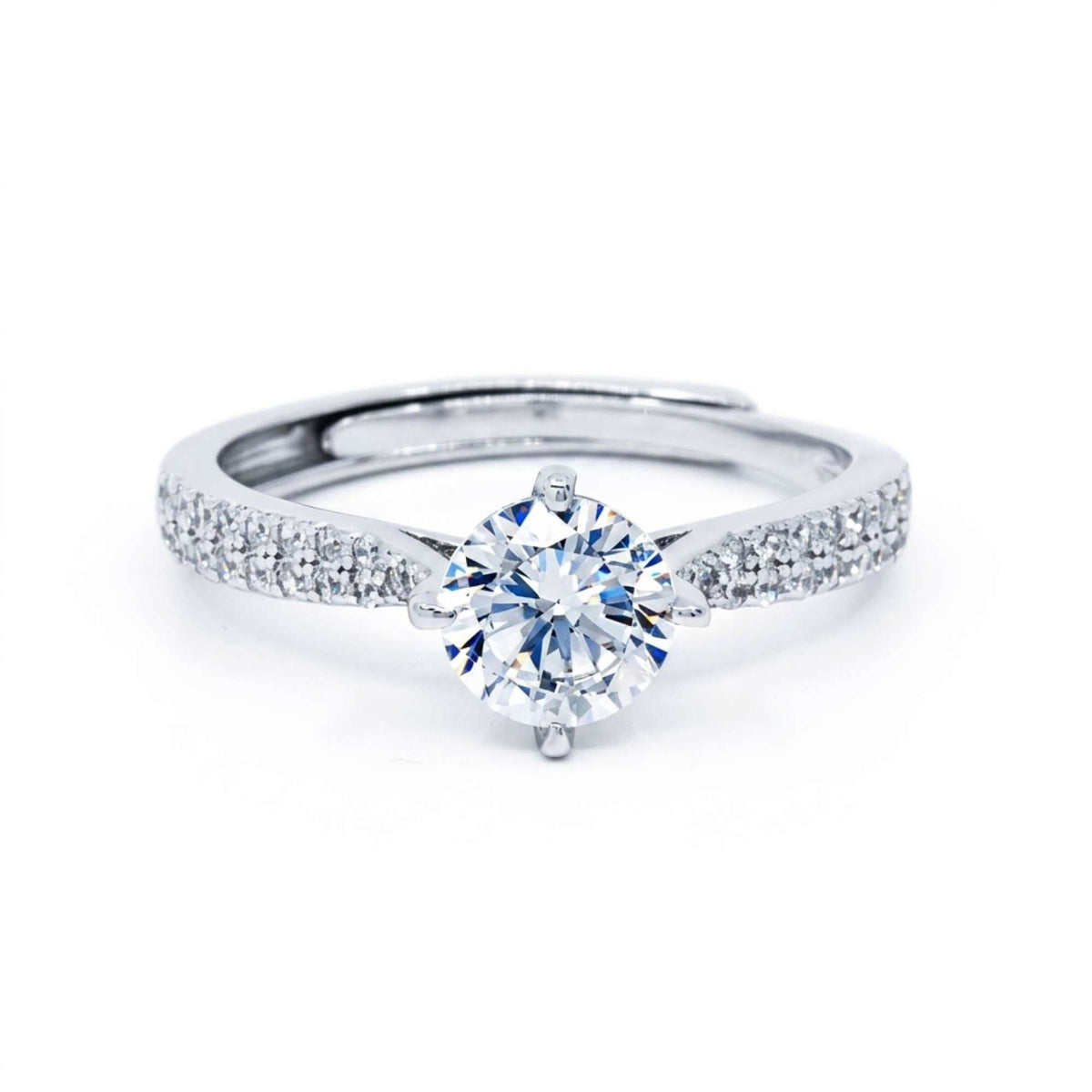 Bague Argent Femme - Solitaire Cristal Autrichien Halo Rond - Argent 925 - Bague de Fiançailles & Anniversaire Femme – Brother & Sisters Bague Argent Femme - Solitaire Cristal Autrichien Halo Rond - Argent 925 - Bague de Fiançailles & Anniversaire Femme – Brother & Sisters