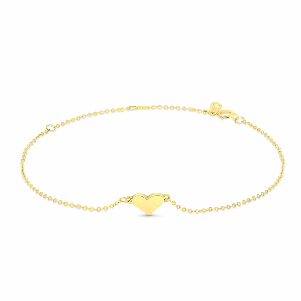 Satinski 14K gold heart cable chain bracelet