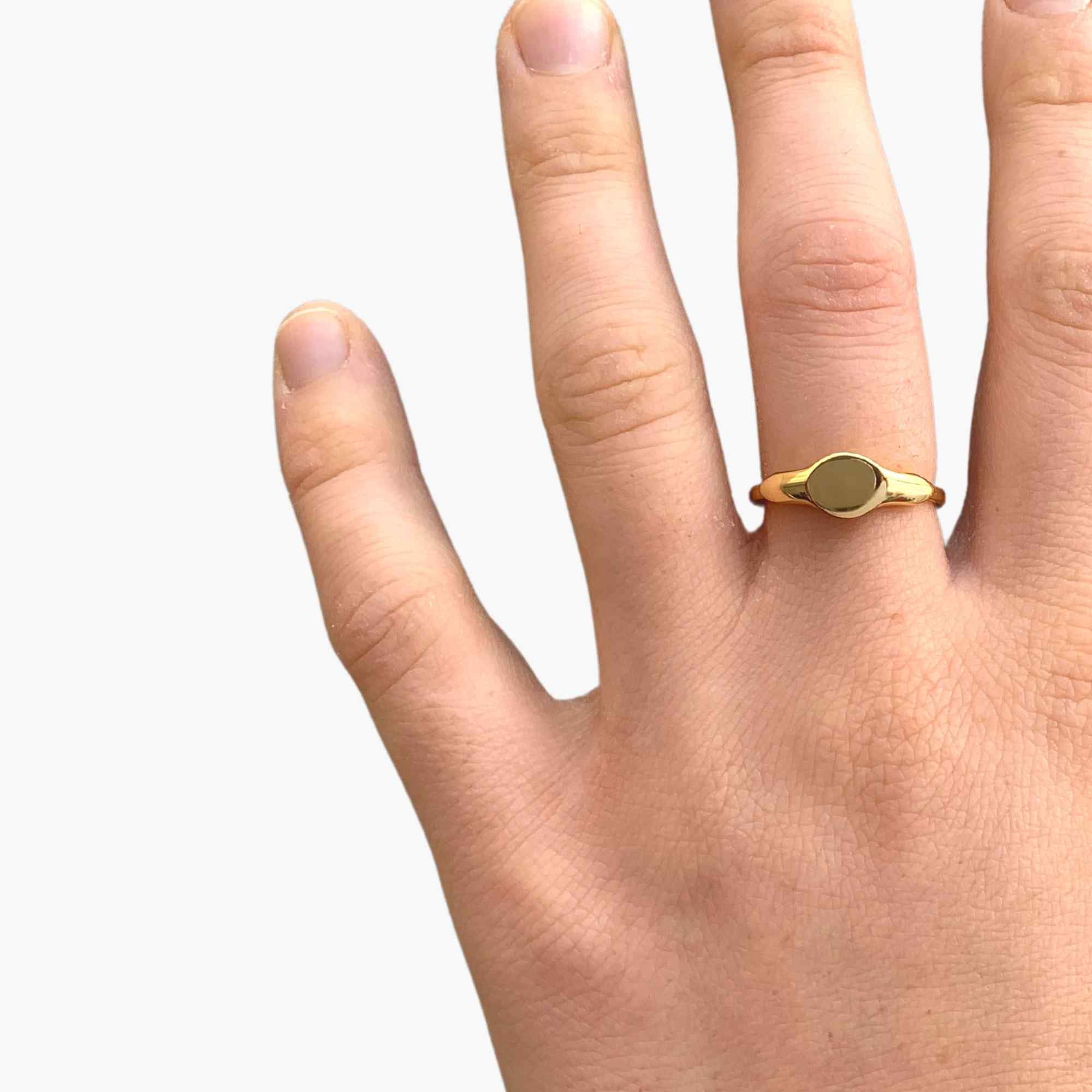 Pinky Ring Blank Signet Ring Meaning 18ct Solid Gold Ladies