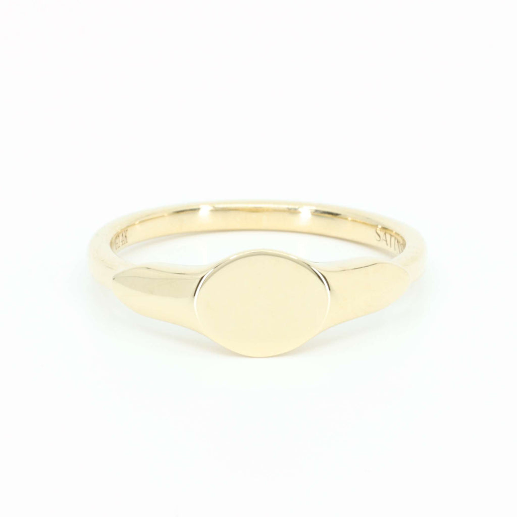 Allring - Resizable Dainty Signet Stacking Ring for Women by Satinski