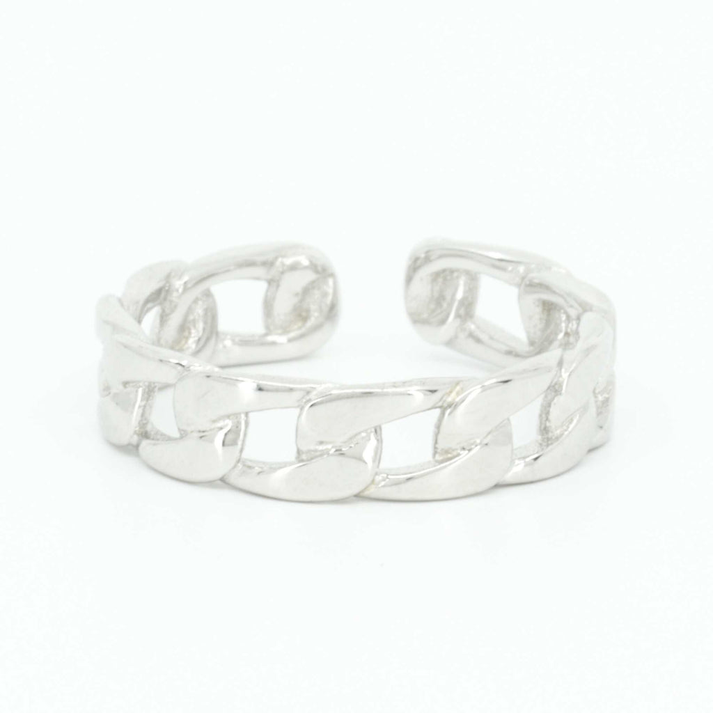 Cuban Chain Open Adjustable Ring by Satinski