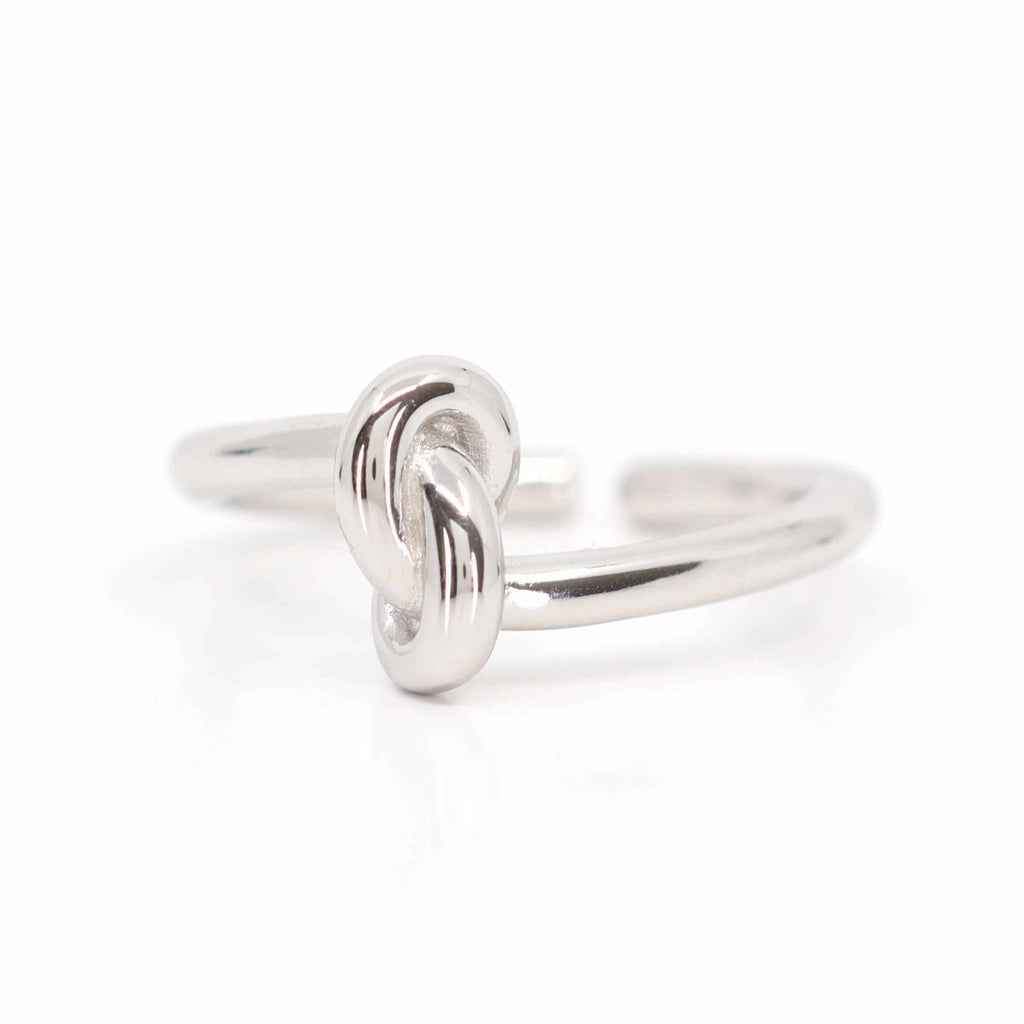 Dainty Knot Silver Resizable ring by Satinski