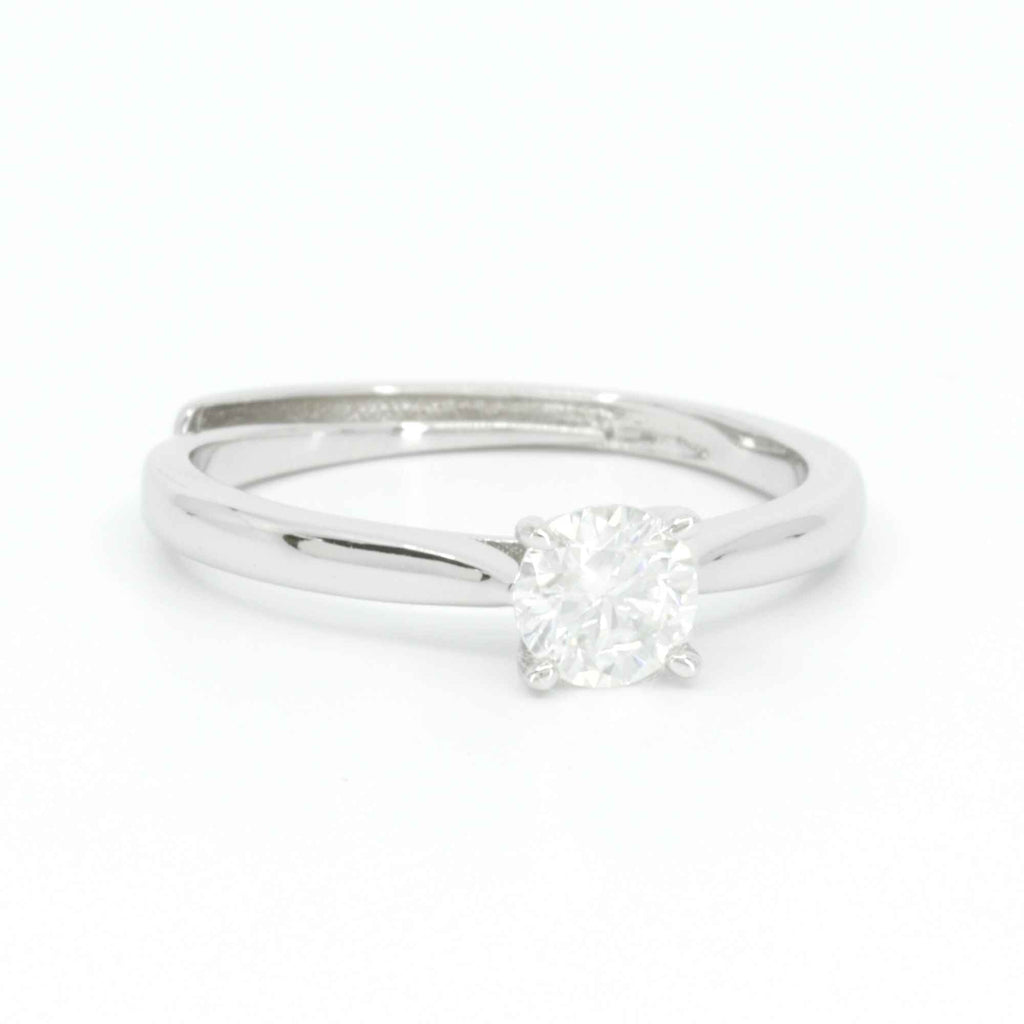 Engagement Sterling Silver 0.5 Carat Moissanite Adjustable Ring by Satinski