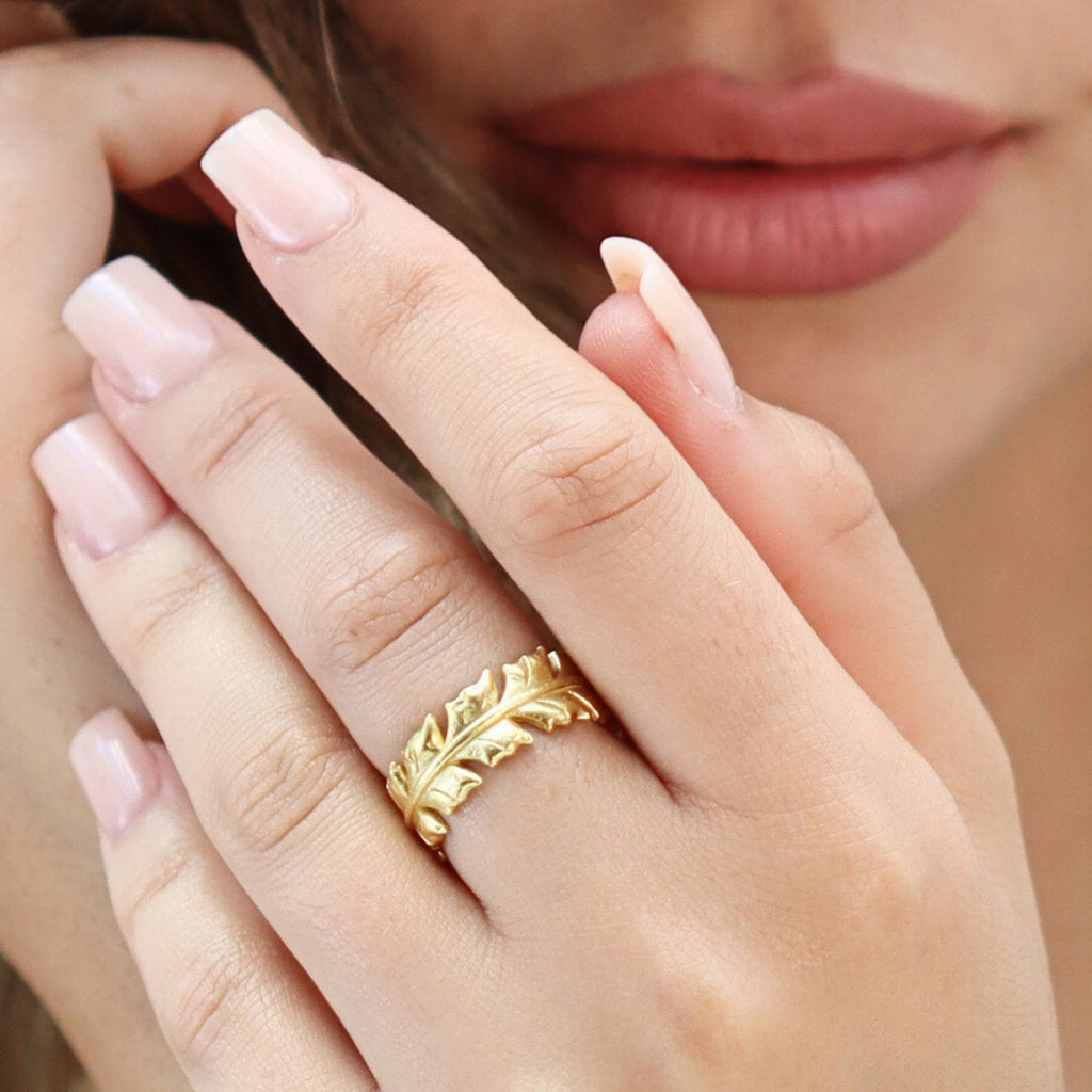 Feather Leaf Resizable Ring Sterling Silver by Satinski