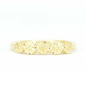 Gold Adjustable Blossom Flower Ring | Resizable Allring by Satinski