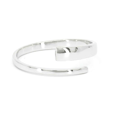 Open Split Band Silver Adjustable Ring by Satinski