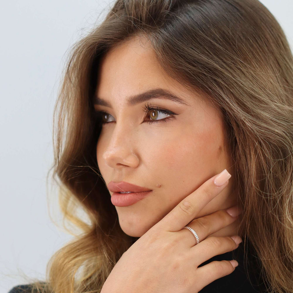 Rectangle Bar Open Dainty Resizable ring by Satinski