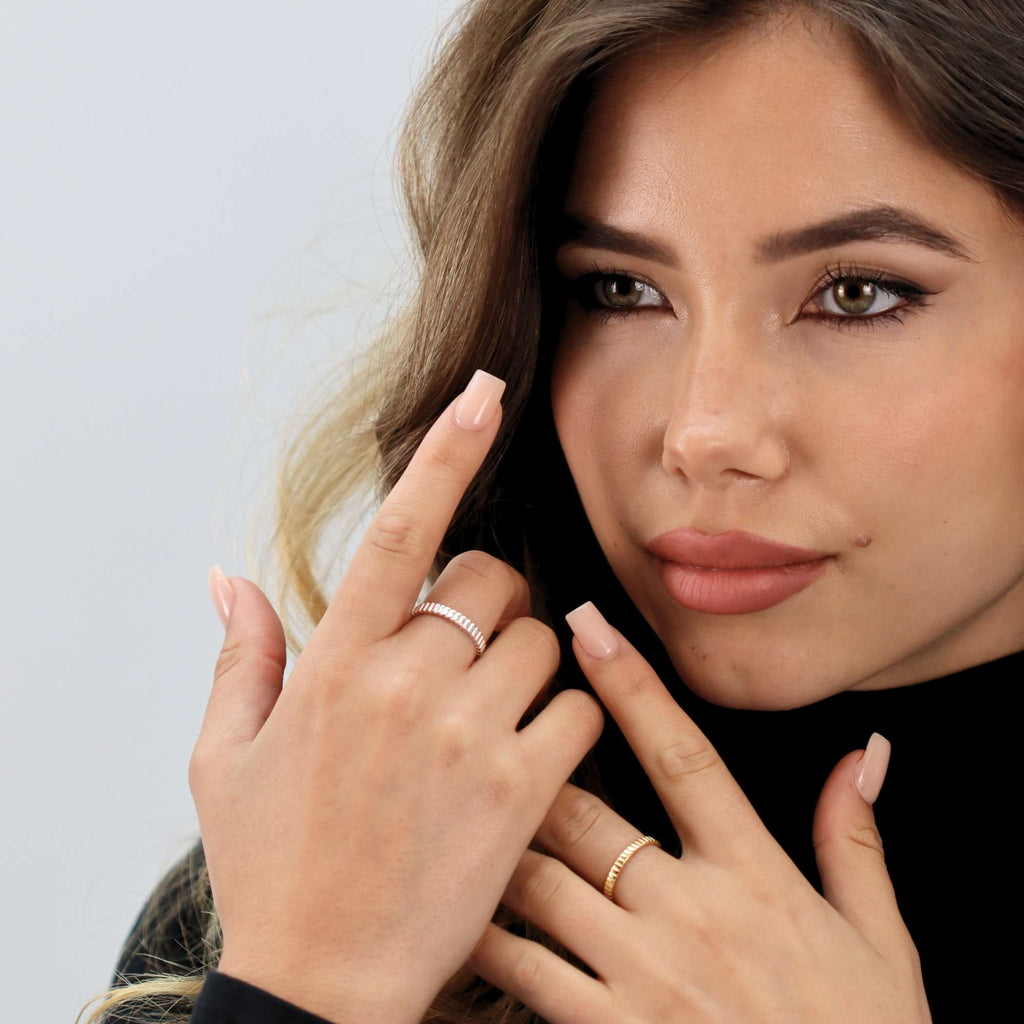 Rectangle Bar Open Dainty Resizable ring by Satinski