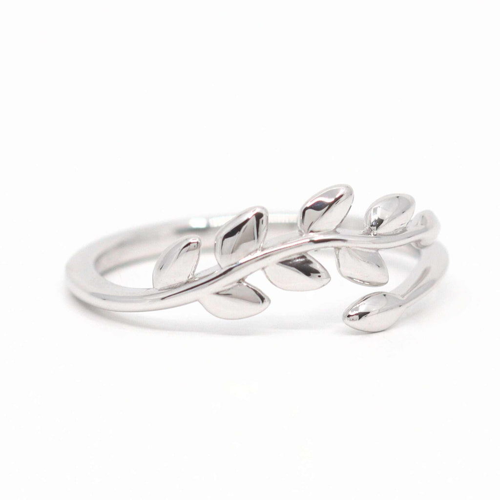 Resizable Olive Leaf Hugging Ring - Adjustable Stacking Ring by Satinski