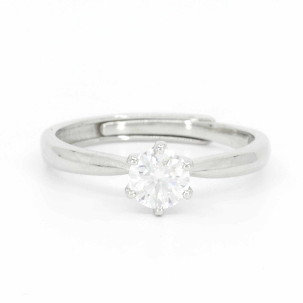 Satinski 0.5 carat moissanite solitaire dainty resizable engagement ring