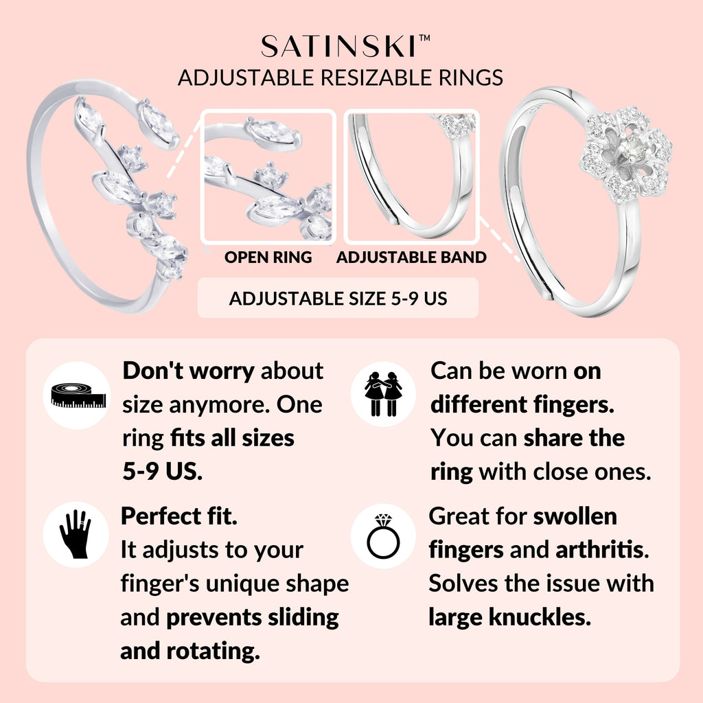 Satinski 0.5 carat moissanite solitaire dainty resizable engagement ring