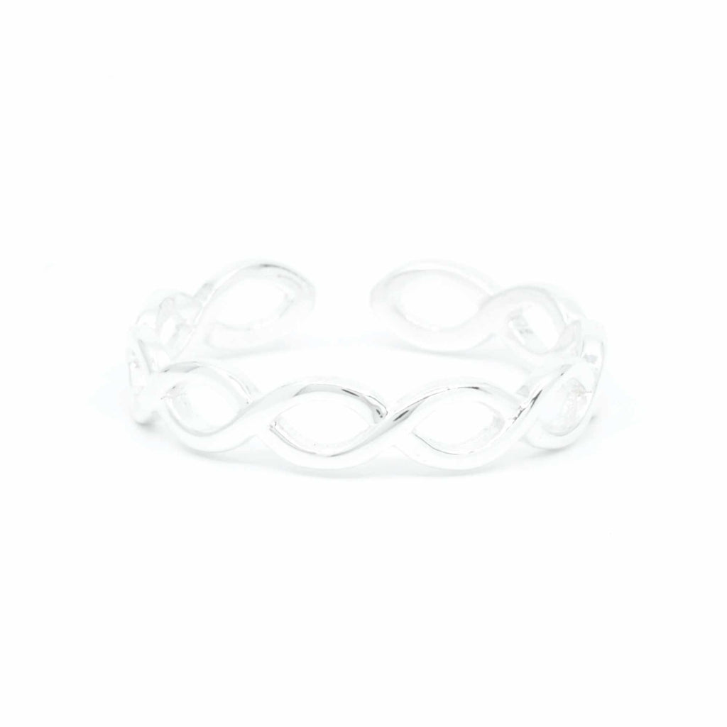 Satinski dainty twist braided resizable stacking ring