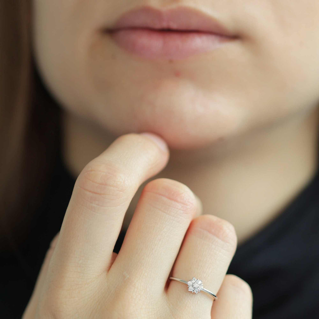 Matching Rings Resizable Satinski silver crystal sun resizable stacking ring