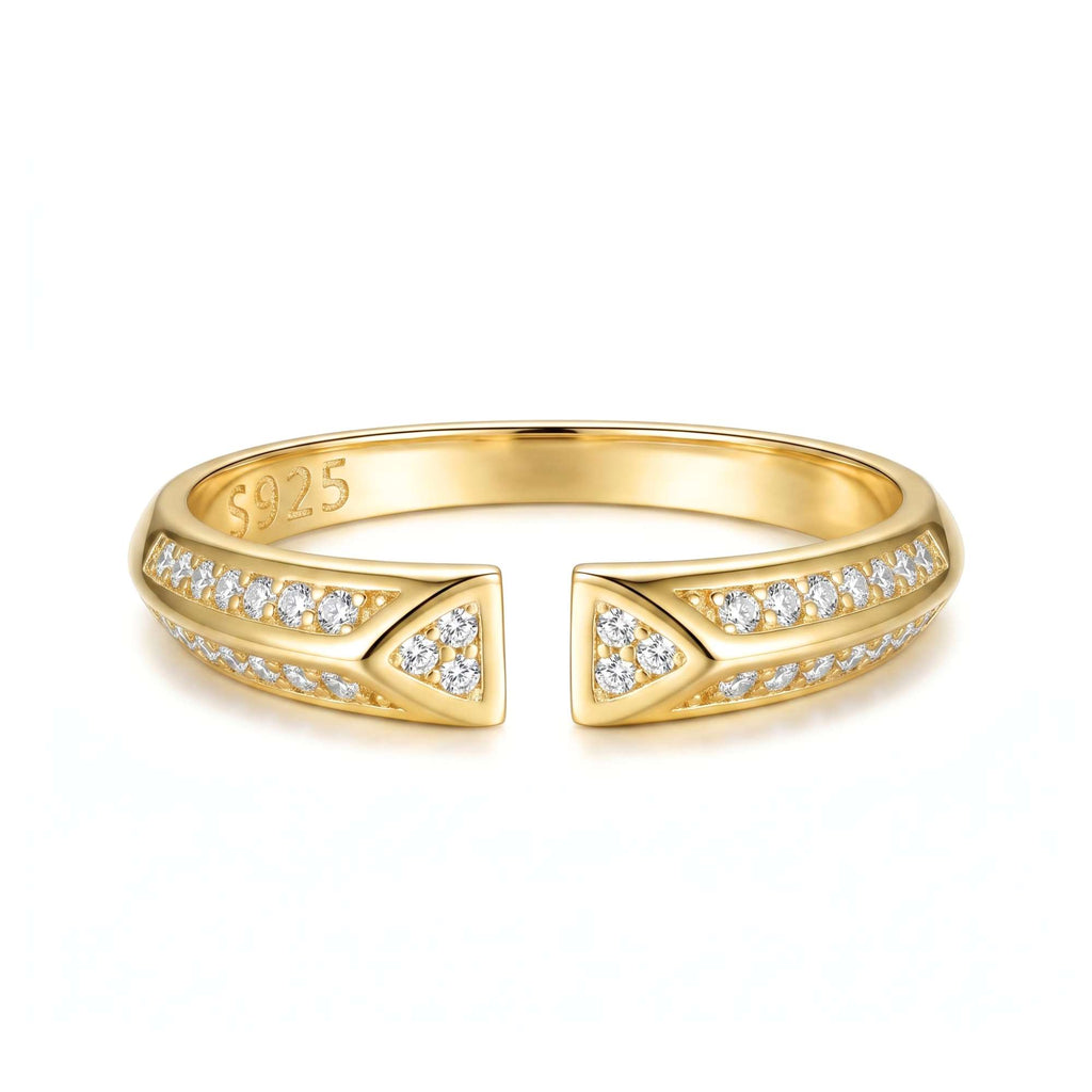 Satinski triangle antique open resizable stacking ring