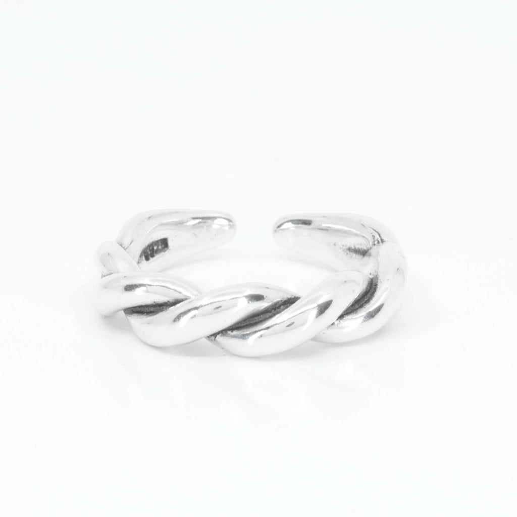 Satinski twist croissant chunky resizable stacking ring