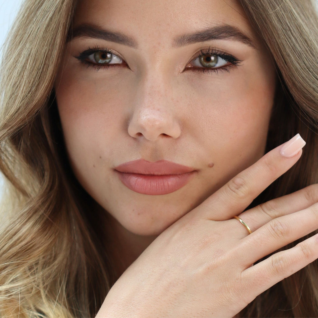 Tiny Thin Open Adjustable Dainty Ring - Resizable Gold and Silver Band by Satinski