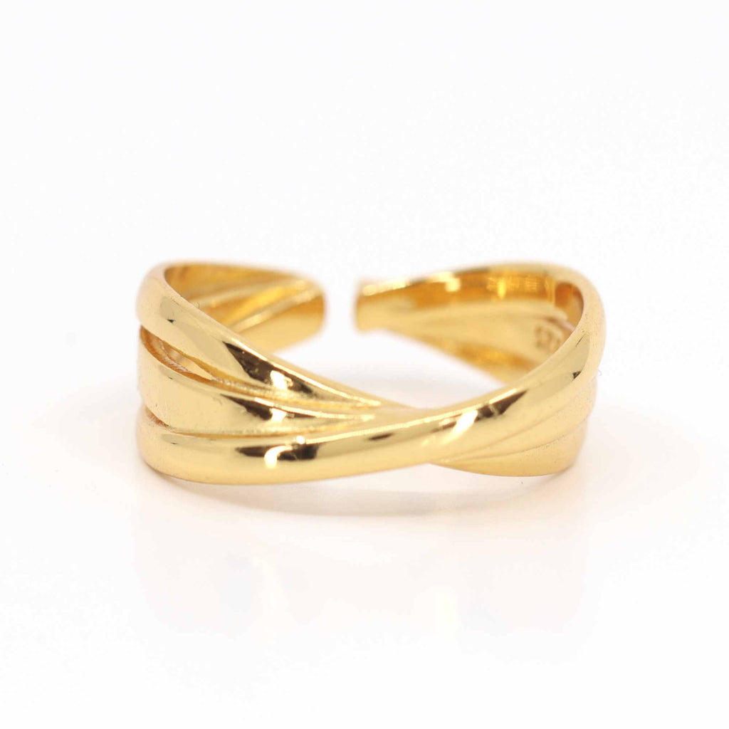 Triple Twist Open Resizable ring by Satinski