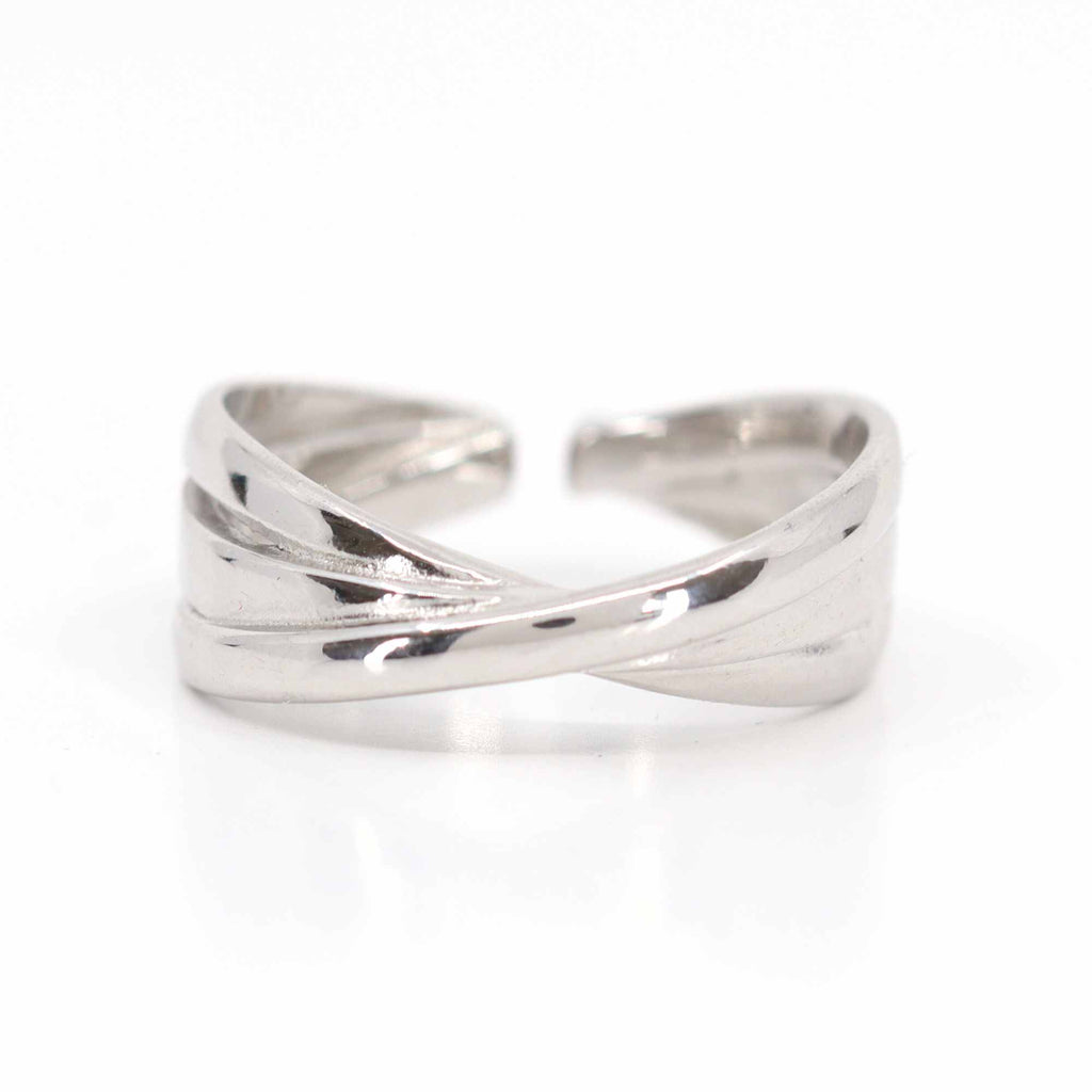 Triple Twist Open Resizable ring by Satinski