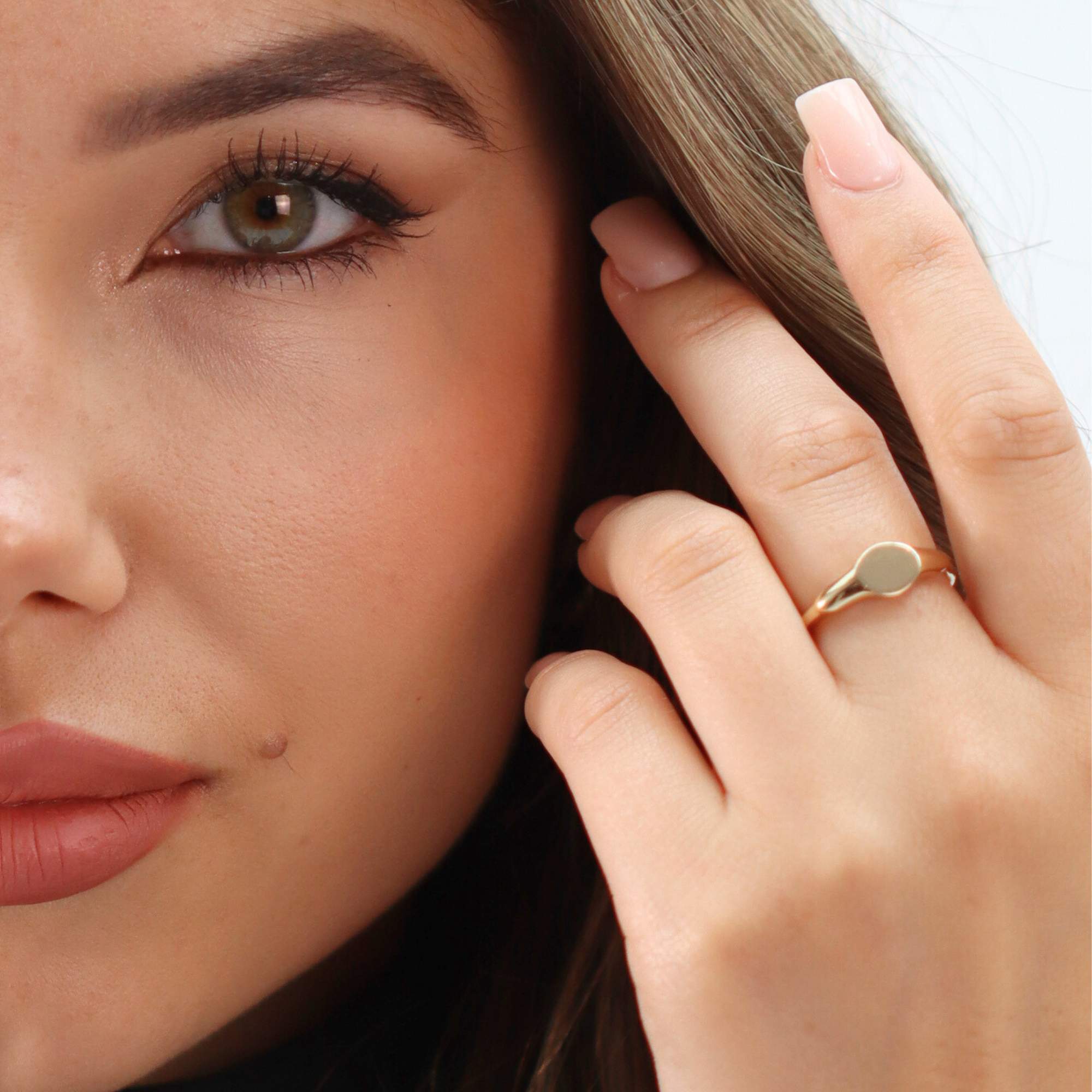 Allring Resizable Dainty Signet Stacking Ring for Women by Satinski