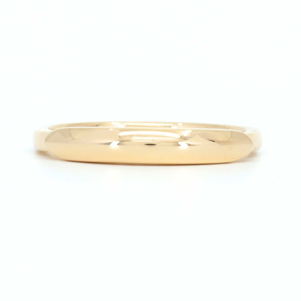 Allring Edge adjustable rose gold stacking ring for women, front view