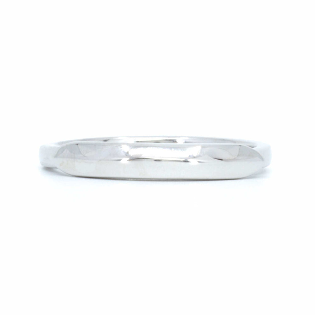 Allring Edge adjustable white gold stacking ring for women, front view