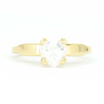 Gold Allring Heart Crystal Ring, front view showing sparkling heart-shaped crystal and adjustable band