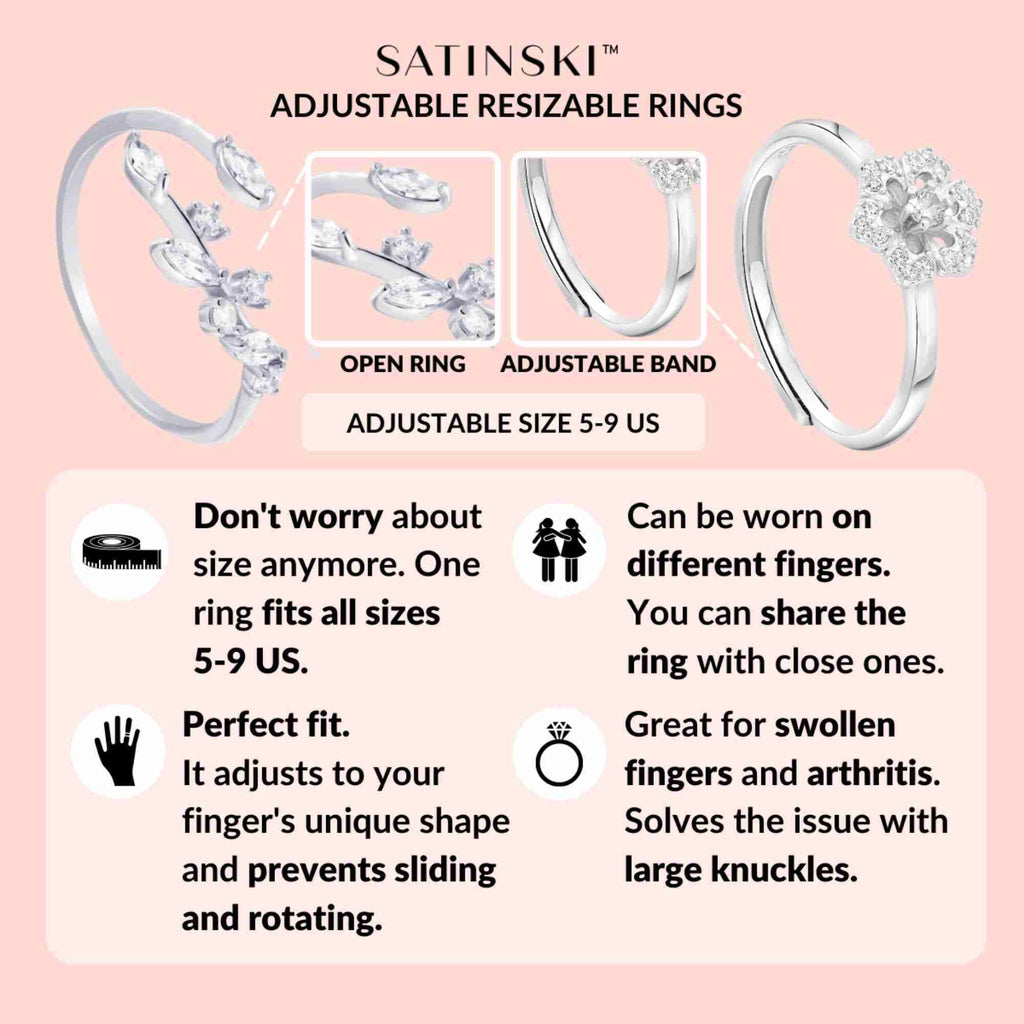 Dainty 0.5 Carat Moissanite Engagement Adjustable Ring for Women