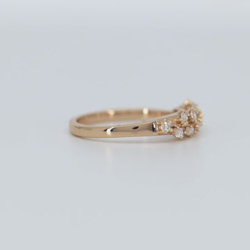 Allring - Resizable Crystal Olive Branch Leaf Stacking Ring for Women by Satinski