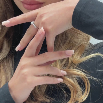 moissanite solitaire pave adjustable ring for women by satinski model featuring two stone sizes 0.5 and 1.0 carat