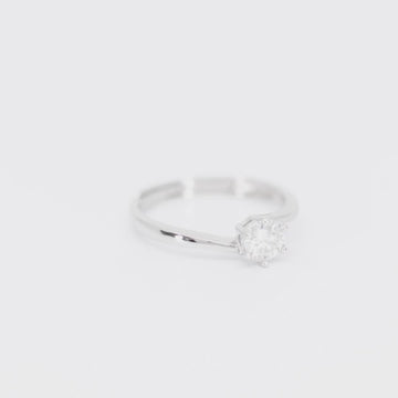 Satinski moissanite solitaire twisted resizable engagement ring