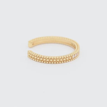 Satinski dainty 18k gold-plated silver pave open resizable stacking ring