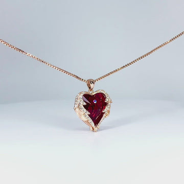 Satinski 18K rose gold-plated Swarovski crystal heart pendant necklace