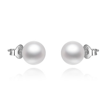 Satinski silver pearl earrings