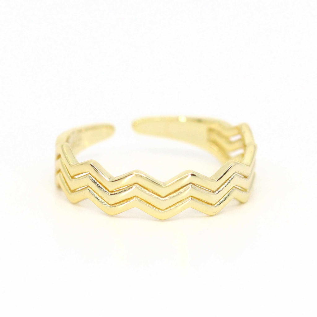 Satinski angular wave resizable stacking ring