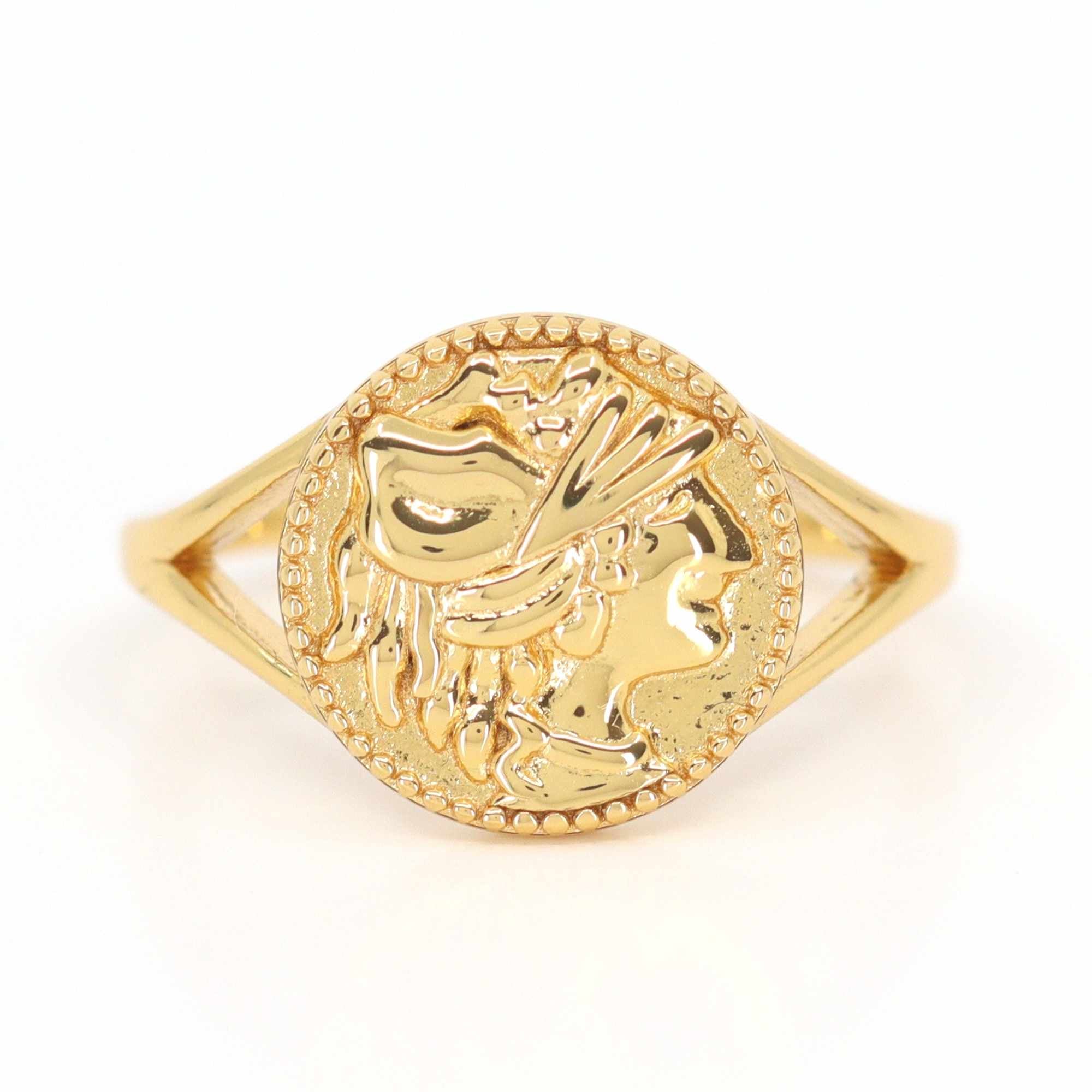【関税込み】Signet Ring - In Gold We Trust - Palladium - Bra IN GOLD WE TRUST PARIS Round Signet Ring | Gold | FARFETCH