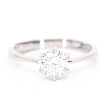 Satinski engagement ring dainty silver resizable solitaire