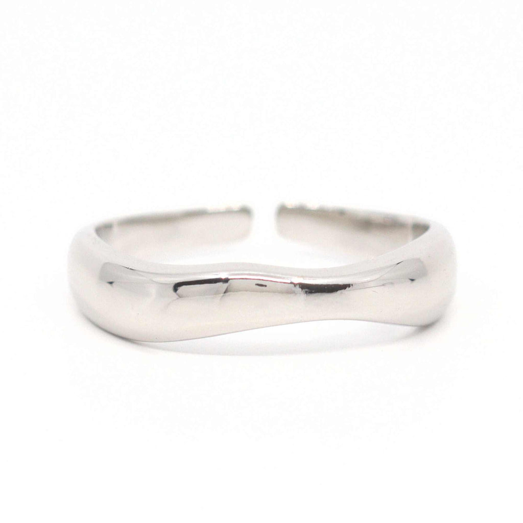 Ocean Wave Silver Resizable Stacking Ring by Satinski - Elegant & Adjustable