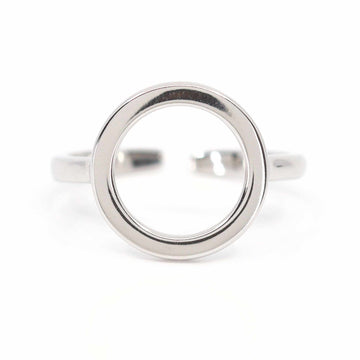 Satinski silver circle round open resizable stacking ring