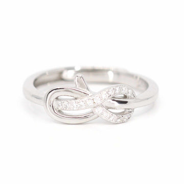 Satinski silver knot infinity crystal pave resizable stacking ring