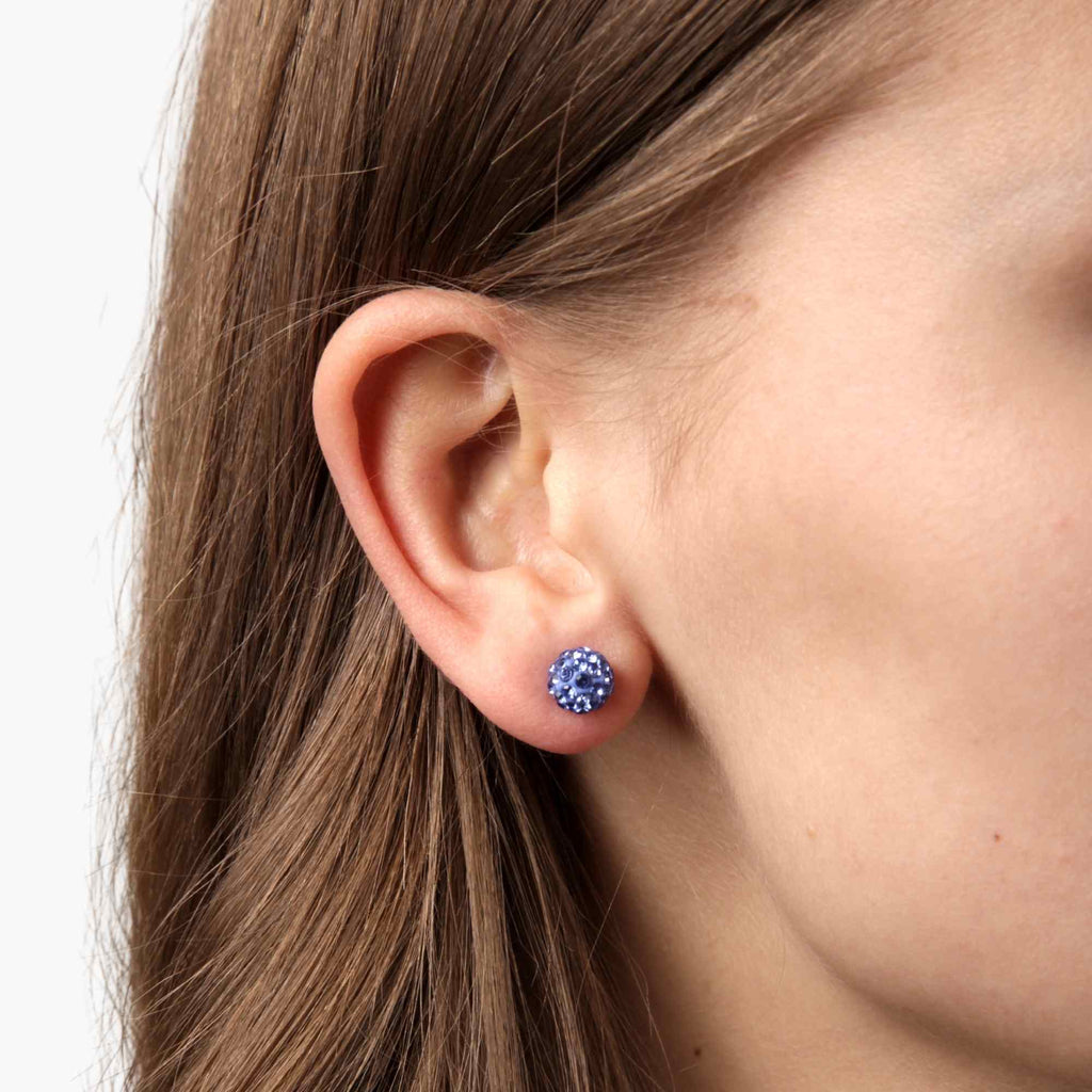 Satinski silver zircon ball earrings