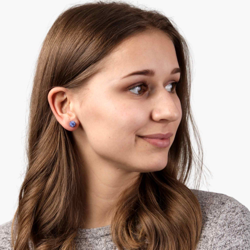 Satinski silver zircon ball earrings