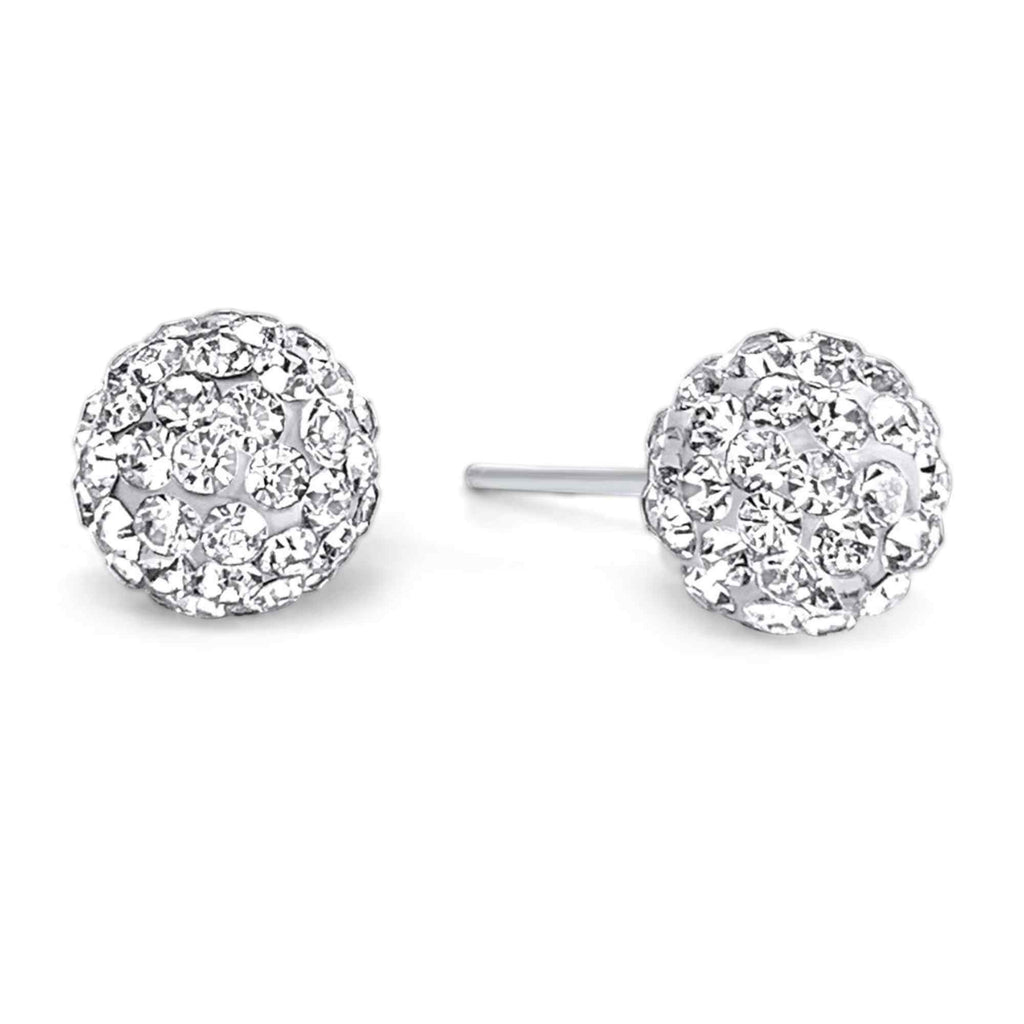 Satinski silver zircon ball earrings