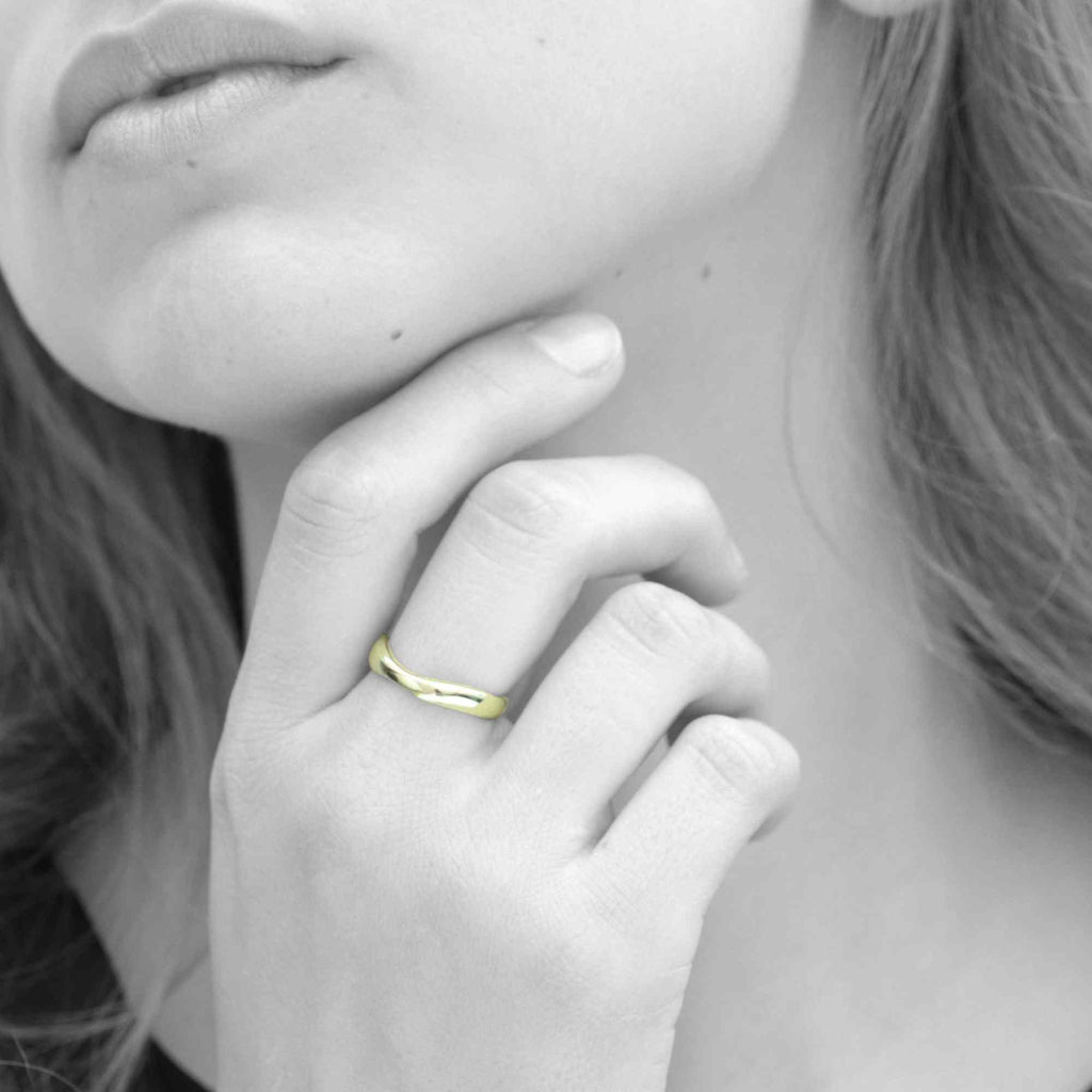 Ocean Wave Silver Resizable Stacking Ring by Satinski - Elegant & Adjustable