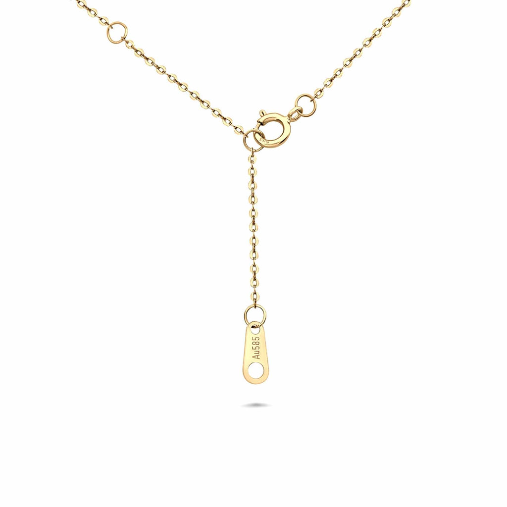 Satinski 14K gold crystal round pendant necklace