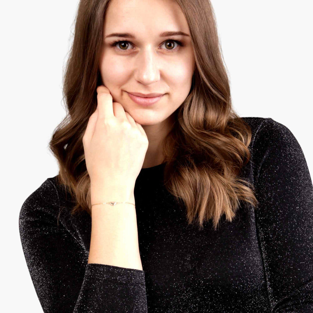 Satinski 14K gold heart cable chain bracelet