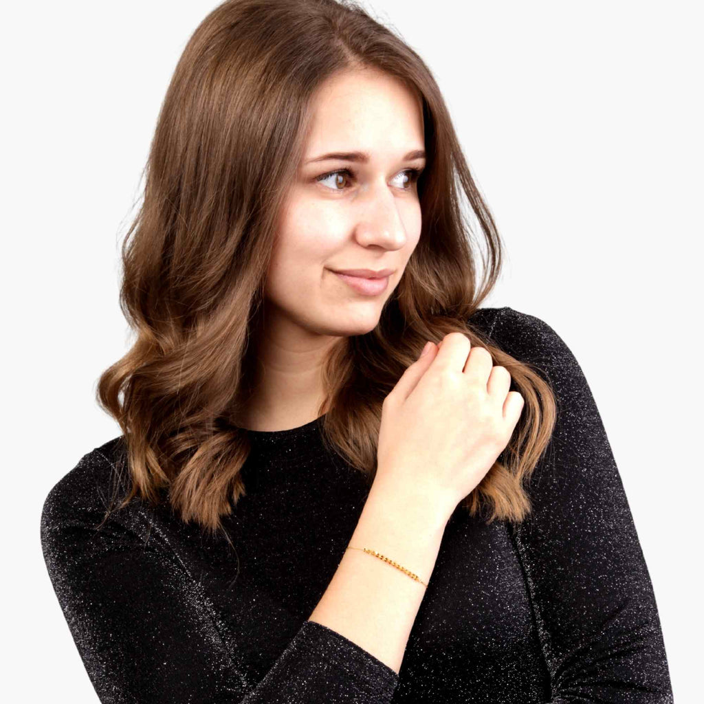 Satinski flower organic 18K gold chain bracelet