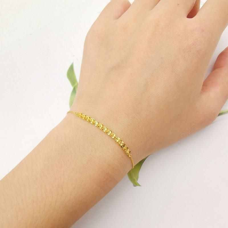 Satinski flower organic 18K gold chain bracelet