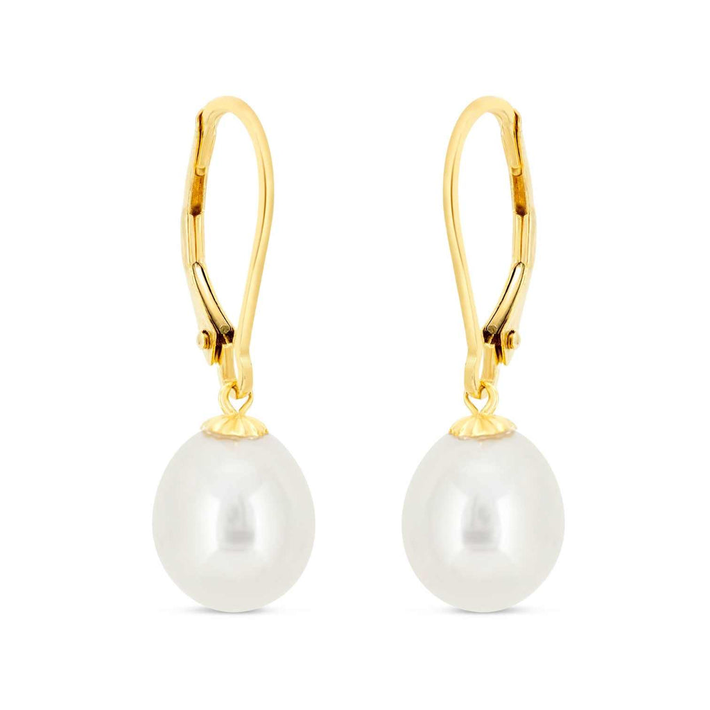 Satinski 18K gold pearl hook drop earrings