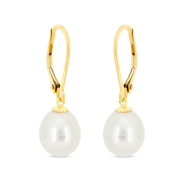 Satinski 18K gold pearl hook drop earrings